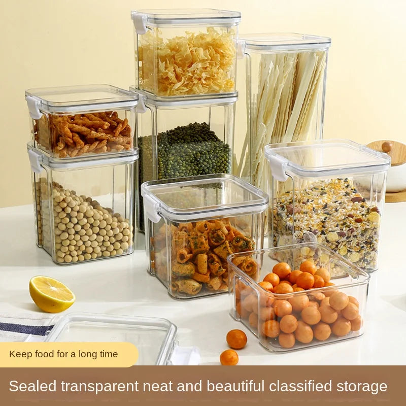 1-5PCS Sealed Jars Large Capacity Waterproof Transparent Scene Kitchen Candy Dried Grain Storage With Lid Fridge Storage Tank