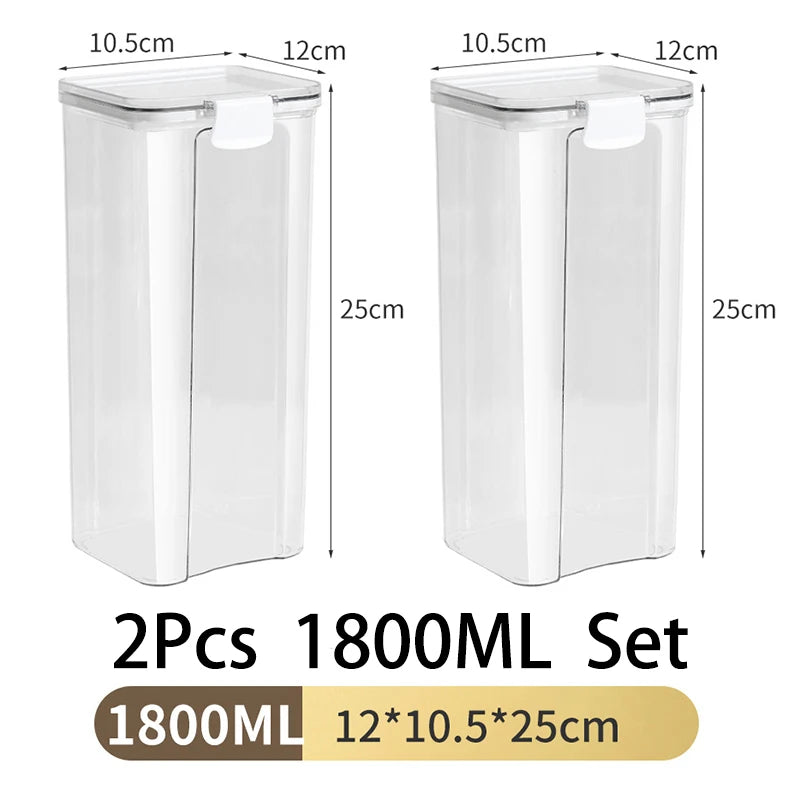 1-5PCS Sealed Jars Large Capacity Waterproof Transparent Scene Kitchen Candy Dried Grain Storage With Lid Fridge Storage Tank