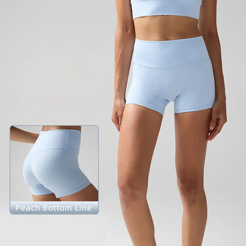 Solid Color Women Fitness Sport Yoga Short  Running Cycling Women's Leggings Quick Dry Breathable High-Waisted Yoga Shorts
