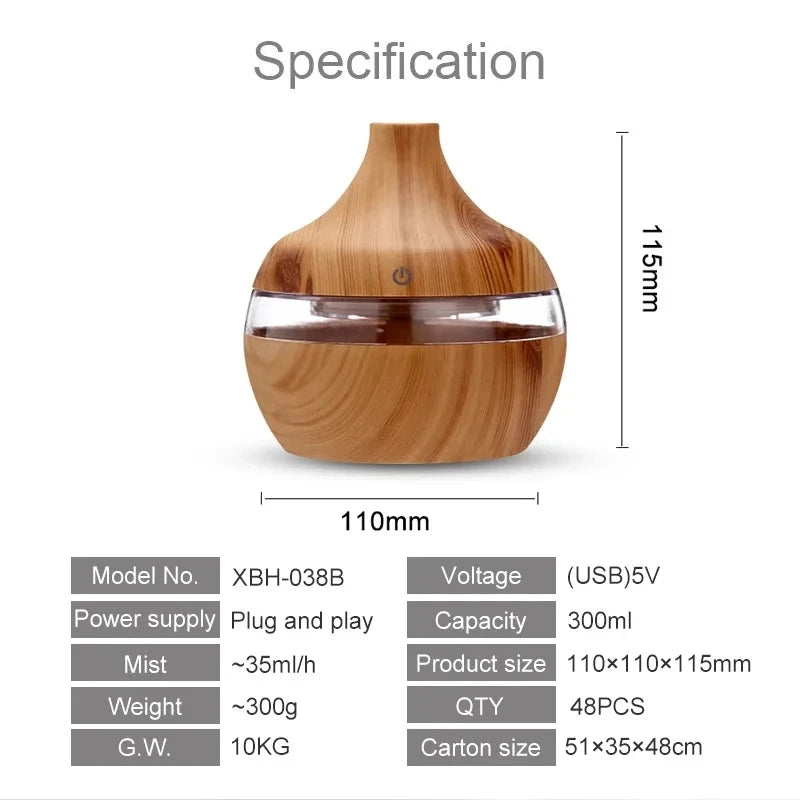 300 ml Jo Serenity Wood-Finish Aromatherapy Hub