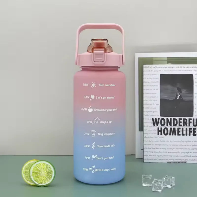 300ml/750ml/2L Water Bottle Motivational Sport Water Bottle Leakproof Bottles Drinking Outdoor Travel Gym Fitness Jugs