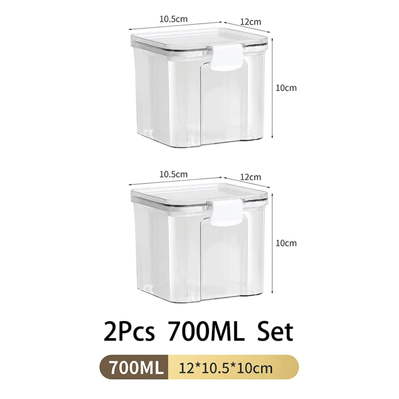 1-5PCS Sealed Jars Large Capacity Waterproof Transparent Scene Kitchen Candy Dried Grain Storage With Lid Fridge Storage Tank