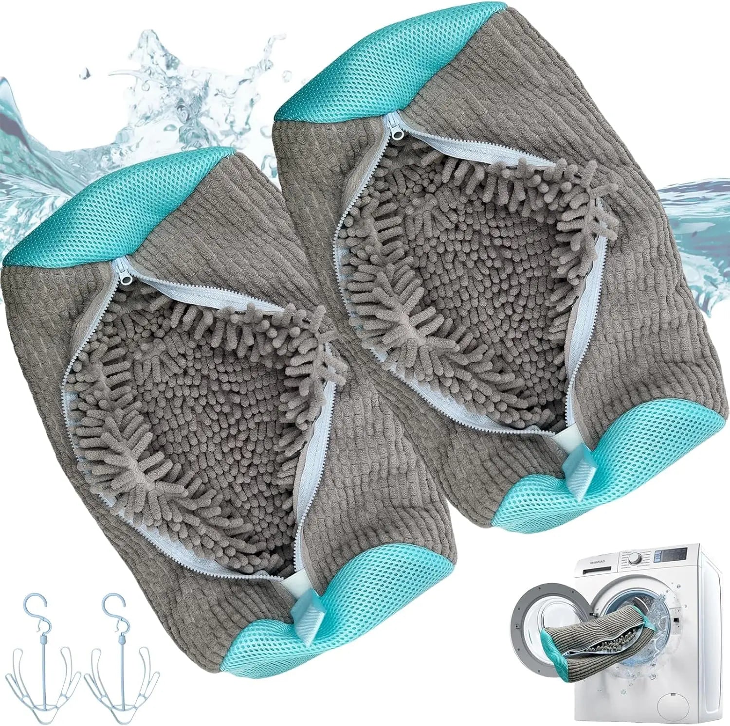 Jo Durable 360° Mesh Shoe Laundry Bag for Sneakers gray color