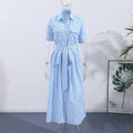 Jo Riviera Blue Striped Shirt Dress