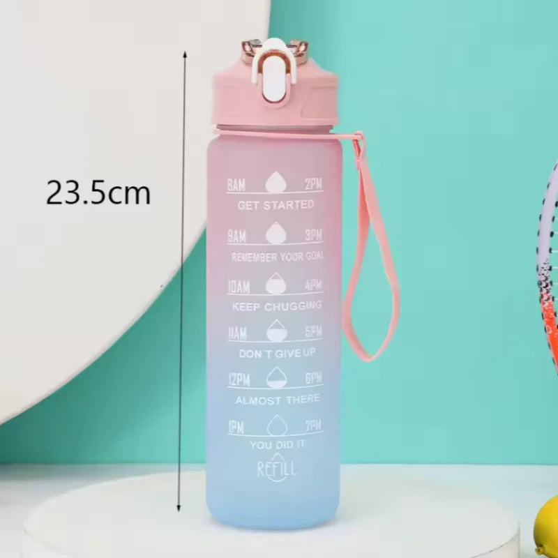 300ml/750ml/2L Water Bottle Motivational Sport Water Bottle Leakproof Bottles Drinking Outdoor Travel Gym Fitness Jugs