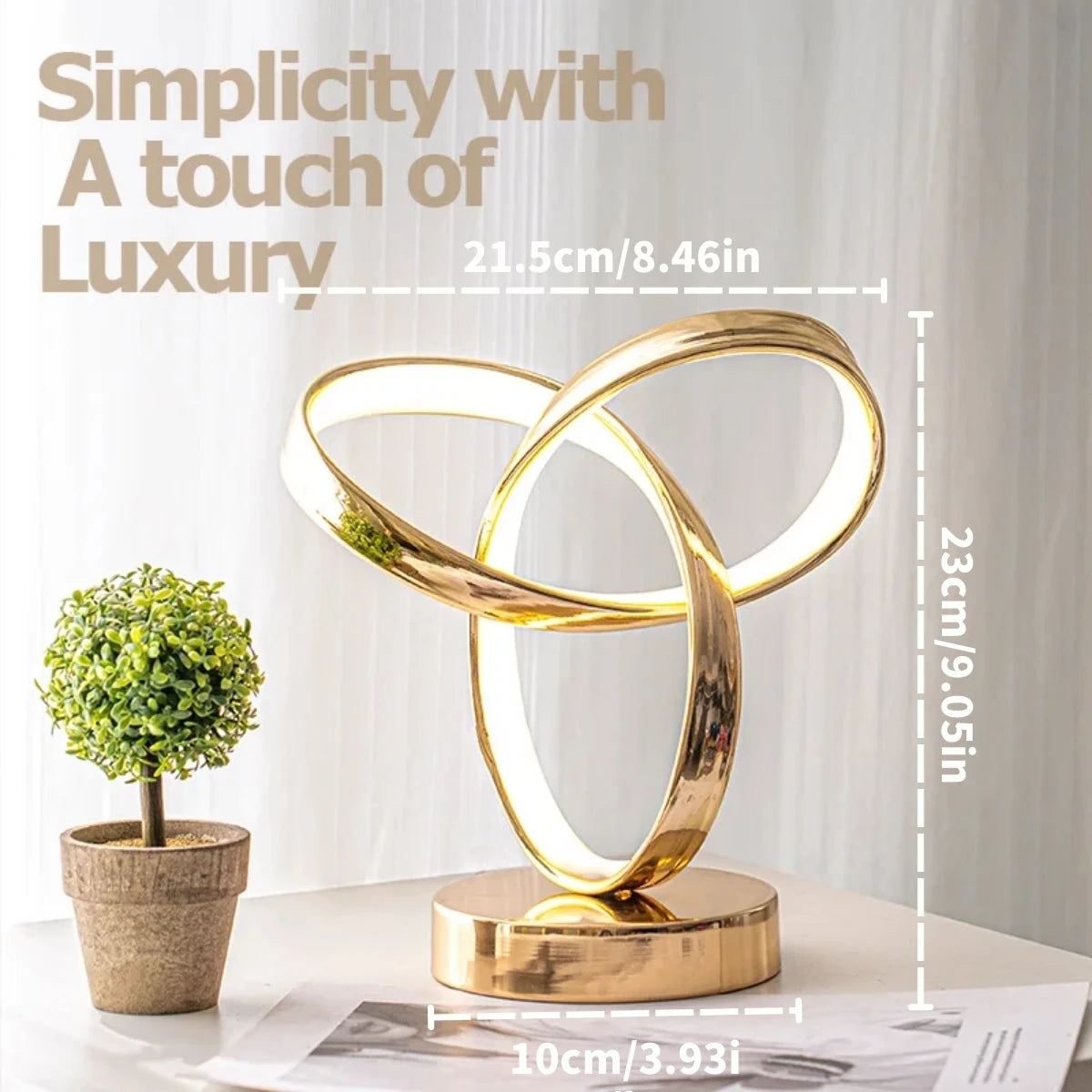 USB Creative Modern Art Desk Lamp Tri Color Lighting Suitable for Bedroom, Living Room, Office, Bedside and Other Scenes