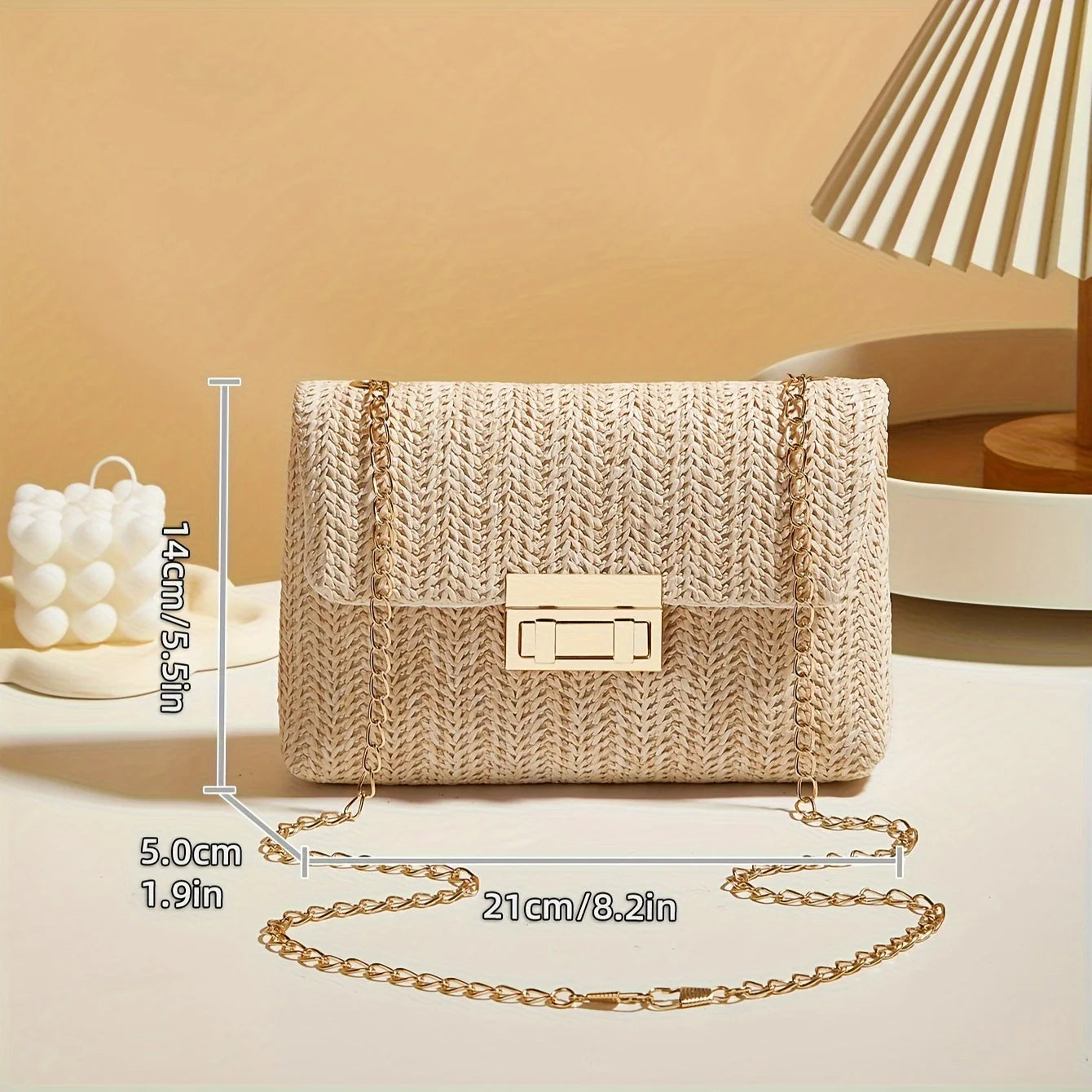 The Classic Lock-Clasp Straw Bag