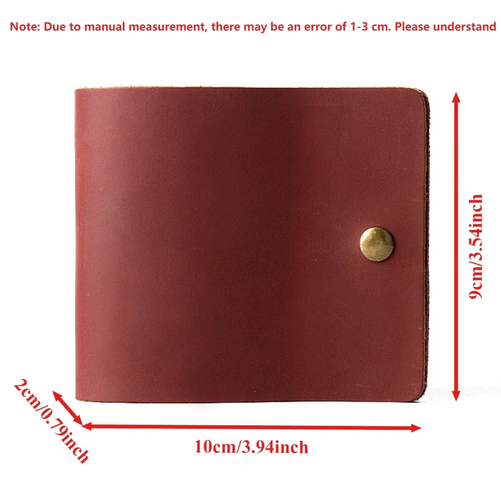 1 PC Retro Minimalist Bifold Leather Card Wallet for Men and Women Wrap Credit Card Holder Porte Carte Wallet Purse Coin Purse