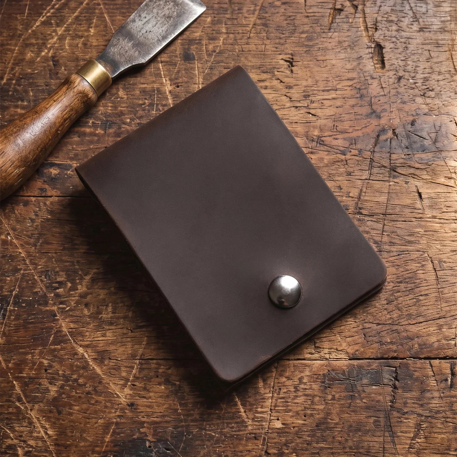 Handmade Vintage Short Wallet Ultra-Thin Portable Leather Multi-Function Card Holder Simple Design Top Layer Cowhide Wallet