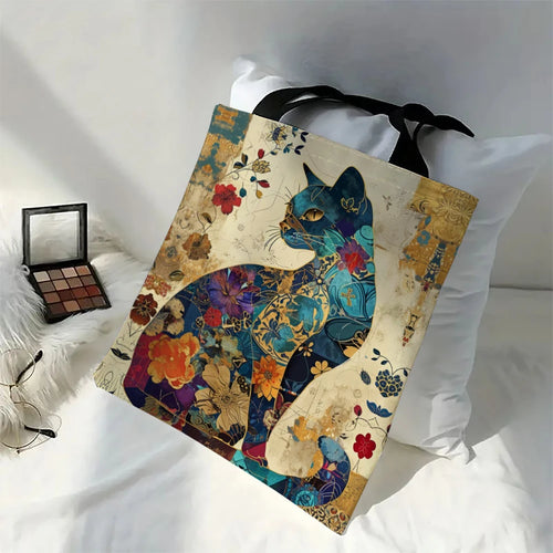 Casual Cat Print Lightweight Tote