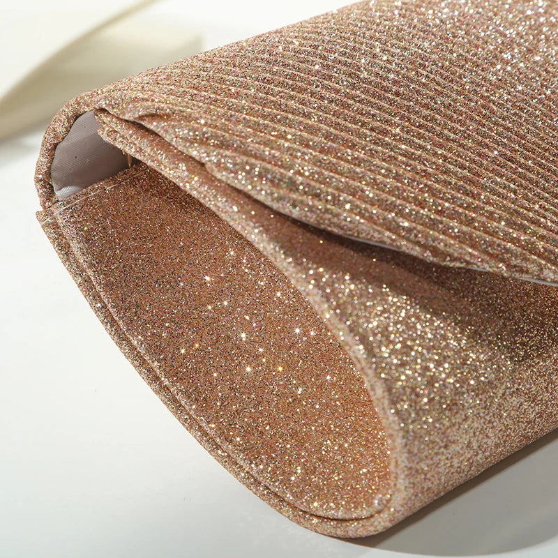 Elegant Pleated Chain Evening Clutch
