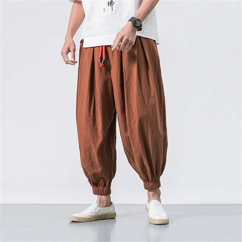 Jo Casual Loose-Fit Linen Harem Pants