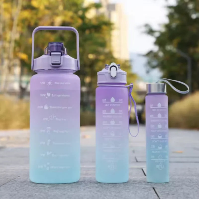 300ml/750ml/2L Water Bottle Motivational Sport Water Bottle Leakproof Bottles Drinking Outdoor Travel Gym Fitness Jugs