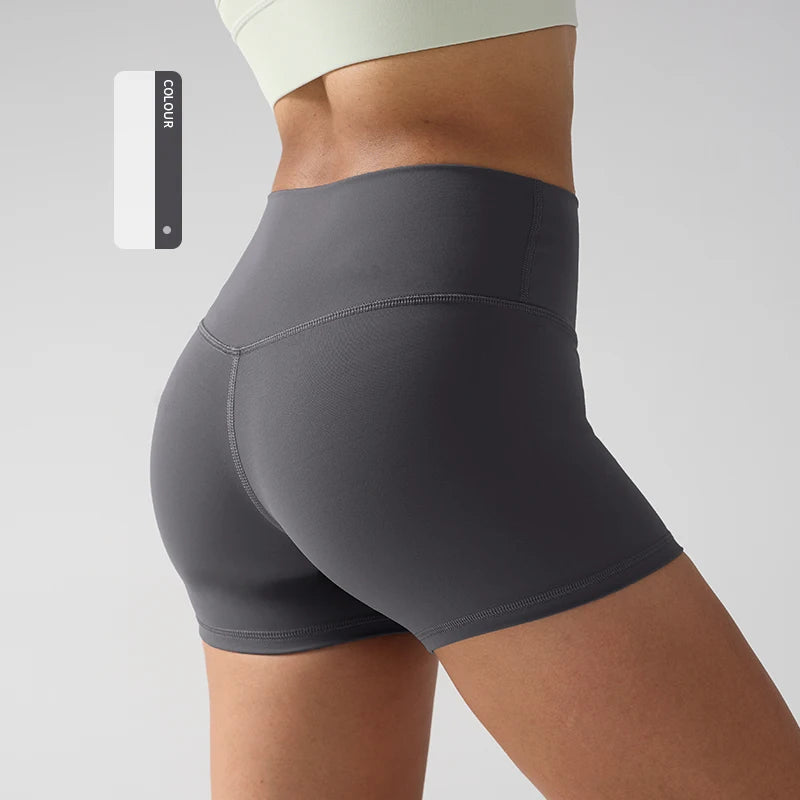 Solid Color Women Fitness Sport Yoga Short  Running Cycling Women's Leggings Quick Dry Breathable High-Waisted Yoga Shorts