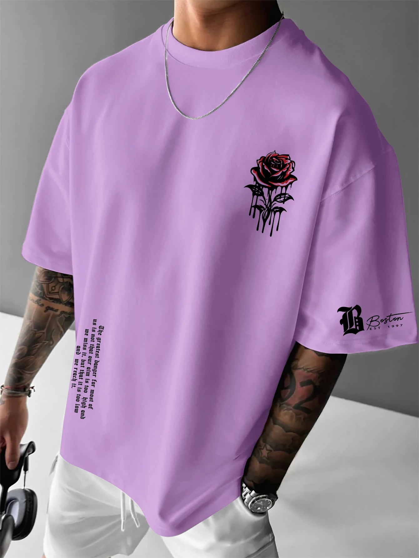Boston Gothic Rose Oversized Tee
