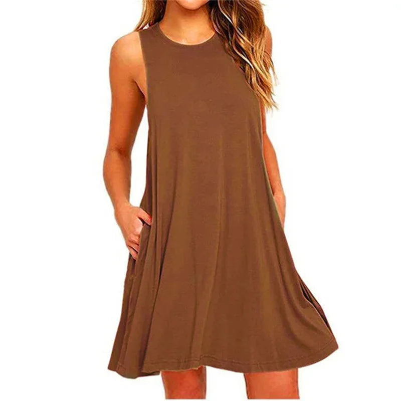 Jo Breezy Pleated Pocket Tank Dress