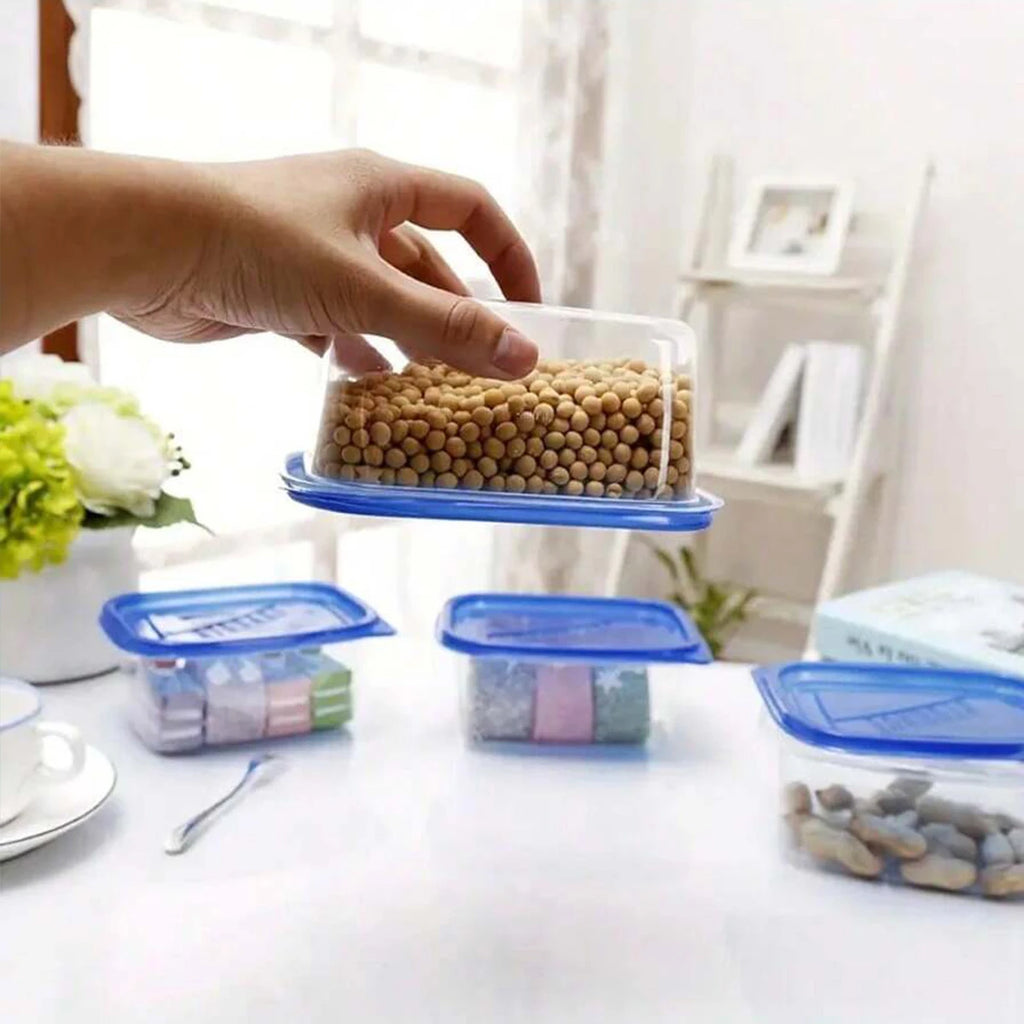 Stackable & Reusable Transparent Rectangular Food Storage Containers with Lids - Microwave, Refrigerator, and Freezer Safe