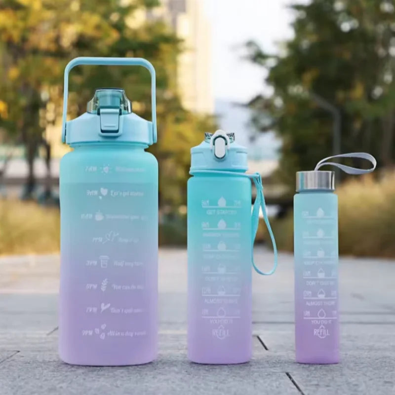 300ml/750ml/2L Water Bottle Motivational Sport Water Bottle Leakproof Bottles Drinking Outdoor Travel Gym Fitness Jugs
