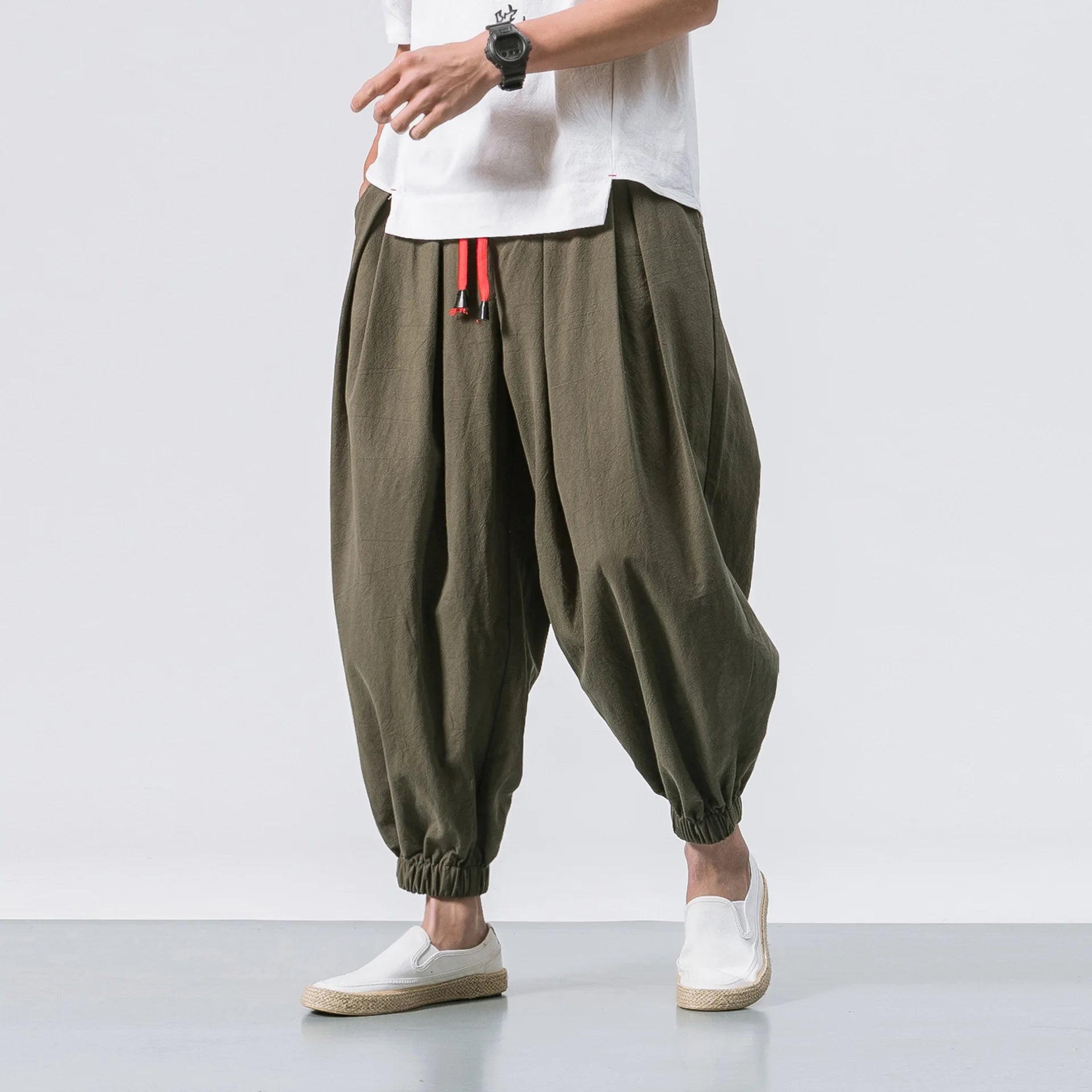 Jo Casual Loose-Fit Linen Harem Pants